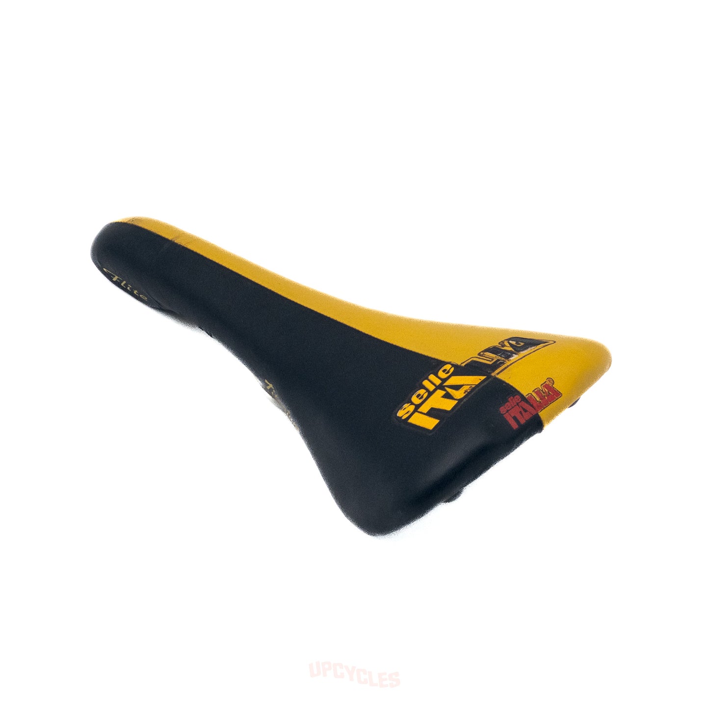 Selle Italia Flite Titanium saddle, yellow and black leather