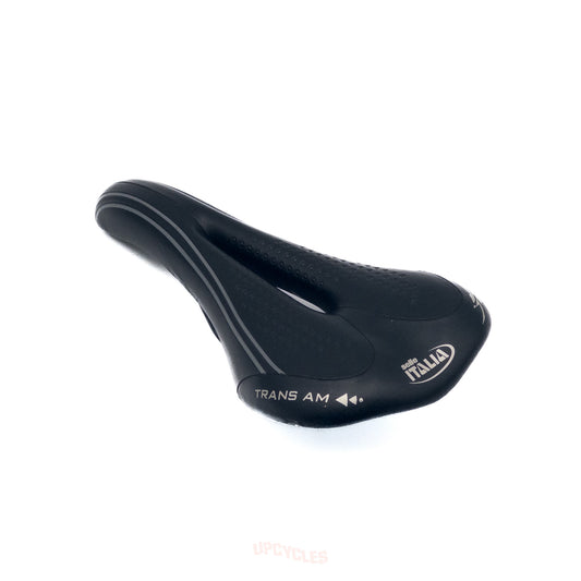Selle Italia Trans Am saddle, black leather w/ cutout center