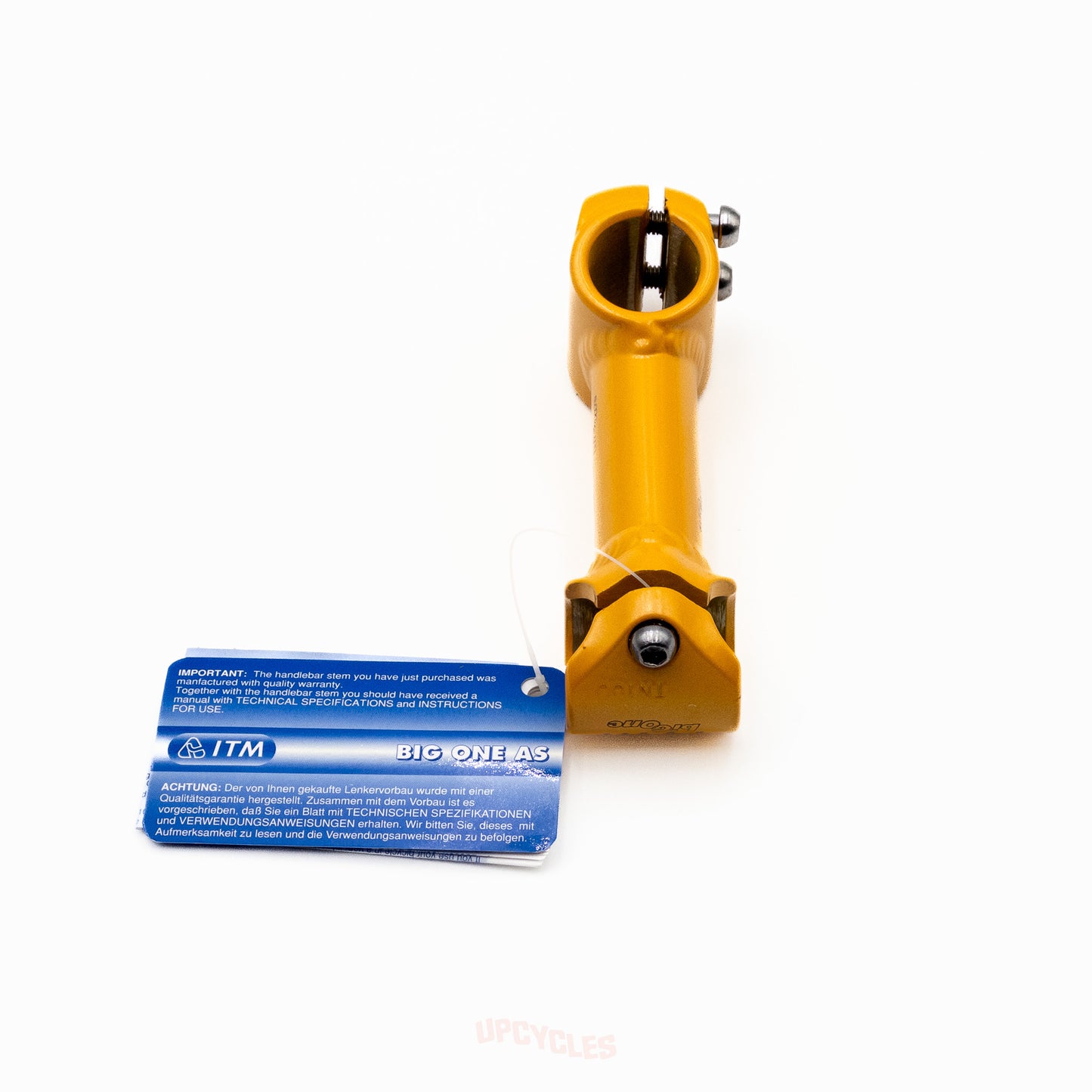 ITM Big One TN100 stem, Bianchi Pantani yellow, 1" threadless x 100mm reach x 26.0mm clamp, NIB