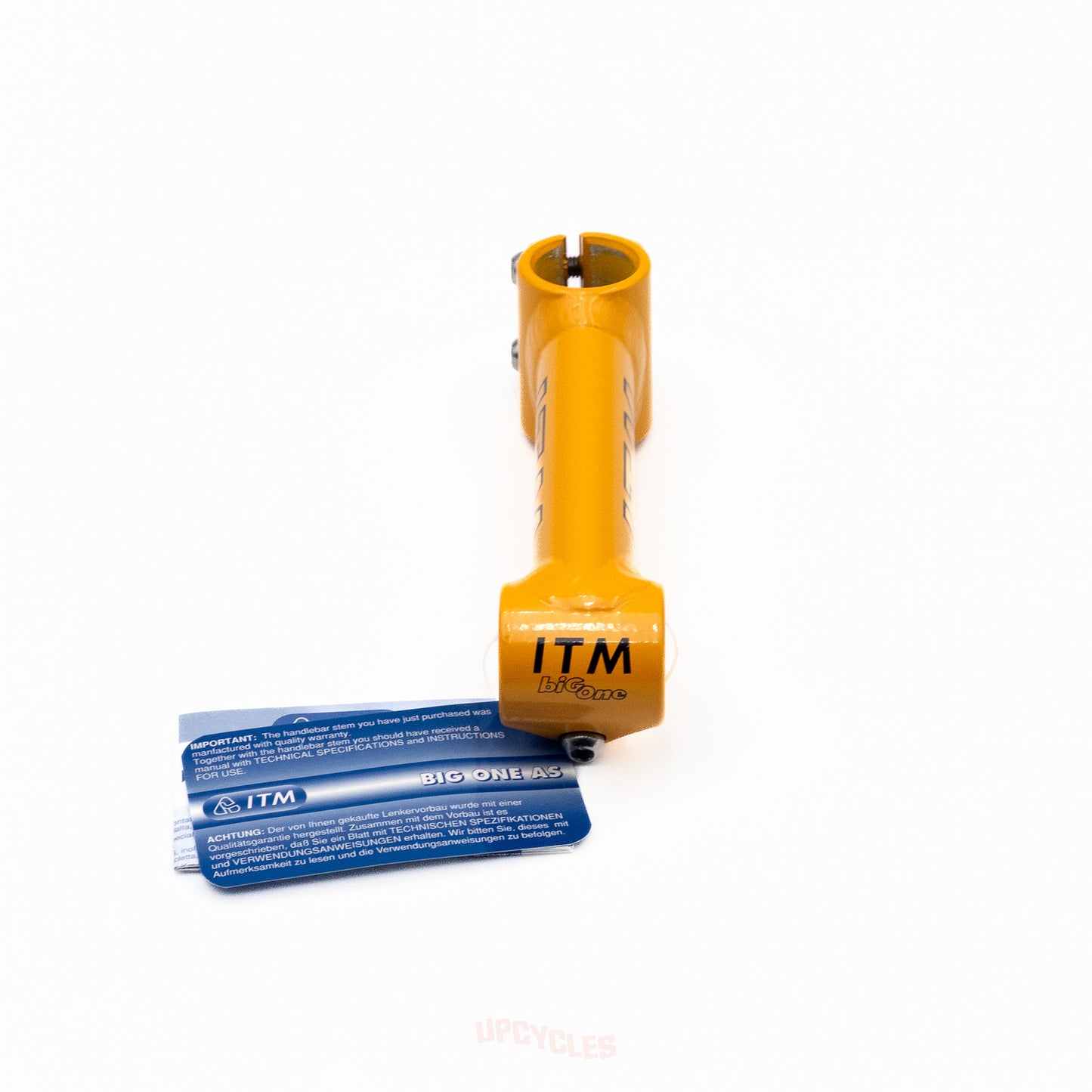 ITM Big One ET120 stem, Bianchi Pantani yellow, 1" threadless x 120mm reach x 26.0mm clamp, NIB