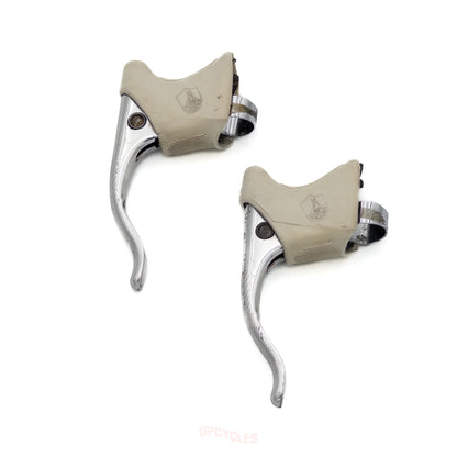 Campagnolo C-Record 1st gen brake levers with white hoods - non-driveside view