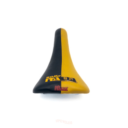 Selle Italia Flite Titanium saddle, yellow and black leather