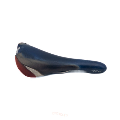 Selle Italia Flite Kevlar saddle, smooth red-white-blue leather