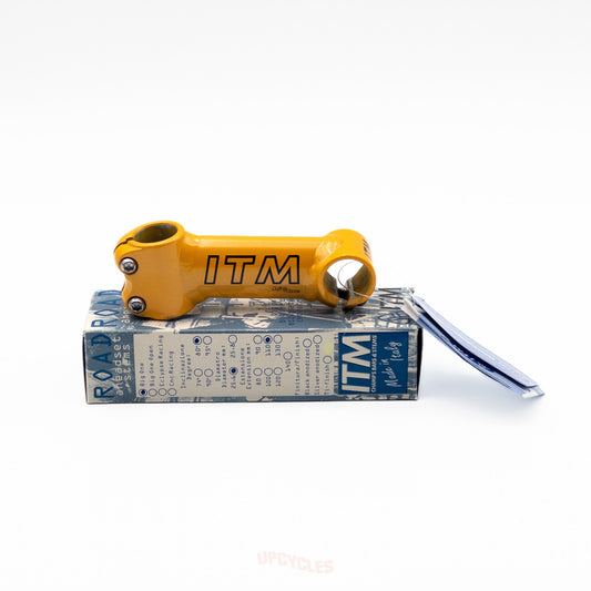 ITM Big One EM110 stem, Bianchi Pantani yellow, 1" threadless x 110mm reach x 26.0mm clamp, NIB